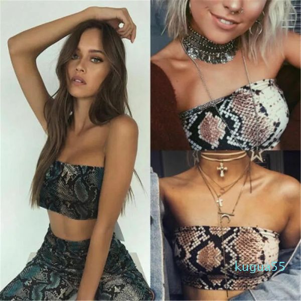 2023-Insiemi di reggiseni Moda estiva da donna Sexy elastico Boob Tube Leopard senza spalline Bandeau Stretch Vest Bra Crop Top 2023