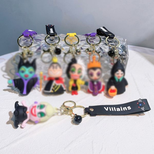 Funny Cartoon Villain pendente de bruxa wicked Anime Keychain Holder Caryeyring Saco de celulares Solping Jewelry Kids Presentes