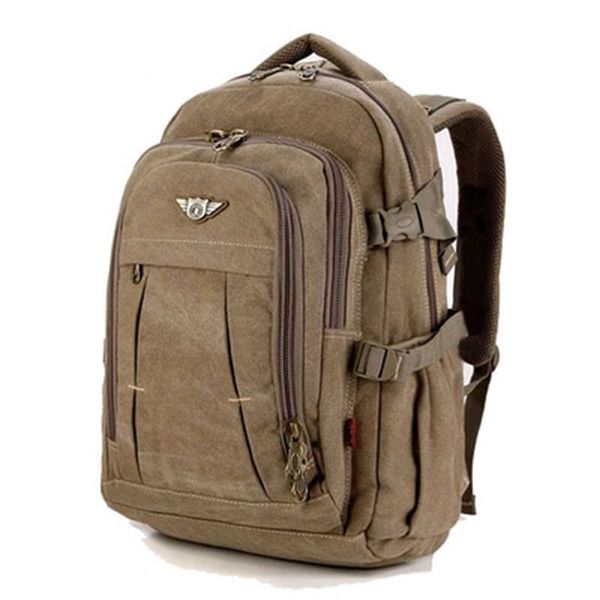 Outdoor Taschen Herren Military Canvas Rucksack Reißverschluss Rucksäcke Laptop Reise Schulter Mochila Notebook Schultaschen Vintage College Schultaschen P230508