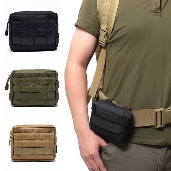 Mochilas Pacote Militar Molle bolsa tática Cintura Bolsa Esporte Esporte Esporte à prova d'água Saco de telefone Ciclismo EDC Tool Pocket Pocket Fanny Pack P230508