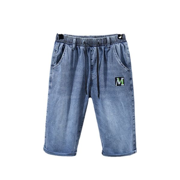 Jeans grandes masculinos de jeans masculinos de verão jean jean cintura elástica slim fit jeans harlan calças shorts para homem para homem curto tamanho grande m-10xl