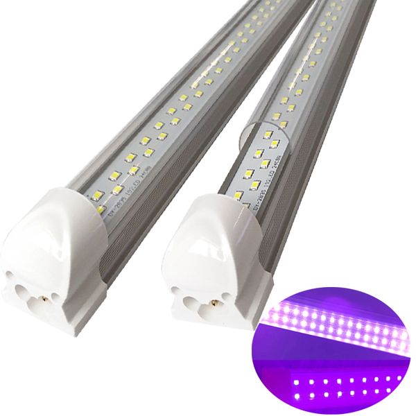 UV LED Blacklight Bar AC 85V-265V 1ft 2ft 3ft 3ft 4ft 5ft 6ft 8 pés T8 Bulbo integrado Glow nos suprimentos de festa escura para pôster fluorescente e festa de Natal Crestech168