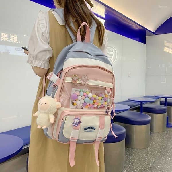 Backpack Moda Mulheres fofas Kawaii Lady Book School Bag da faculdade Viagem feminina feminina laptop Black Rucksack