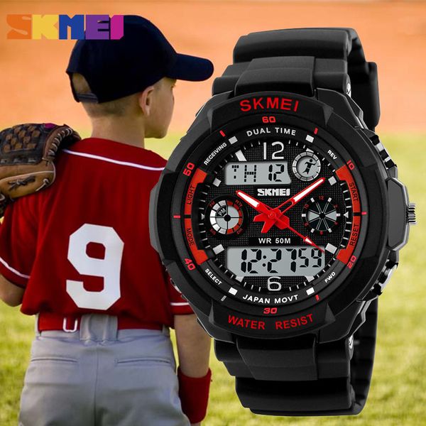 Relógios infantis Skmei Children Watches Sports Moda LED LEDE DE quartzo Assista Digital Garotos Garotas Assistem os relógios de pulso impermeabilizados 230508