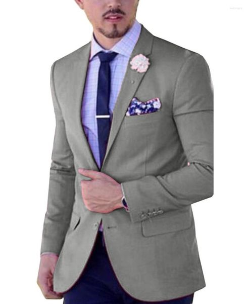 Herrenanzüge Herren Slim Fit Revers Casual One Pieces Business Blazer Groomsmen Smoking Grau Grün Champagner Burgund Für formelle Hochzeit