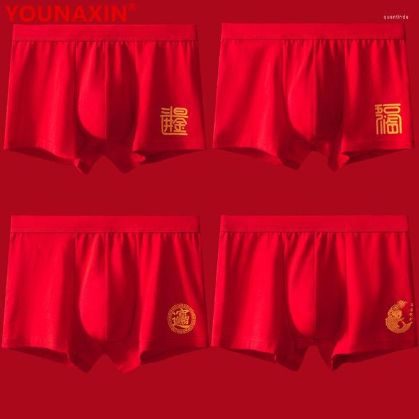 Mutande 2 pezzi uomini di grandi dimensioni boxer in cotone pantaloncini biancheria intima rossa tronco Undies mutandine ragazzo regalo di 2023 anni 2XL 3XL 4XL 5XL 6XL