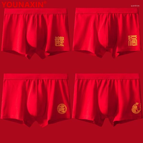 Unterhose 2 Stück Große Größe Männer Baumwolle Boxershorts Rote Unterwäsche Trunk Unterwäsche Junge Höschen 2023 Jahr Geschenk 2XL 3XL 4XL 5XL 6XL