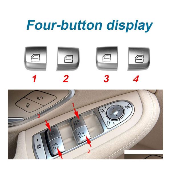 Altri ricambi auto Pulsante di riparazione dell'interruttore della finestra dell'automobile Er Tappo chiave di controllo del vetro della portiera del veicolo per Benz W205 W253 W213 C E Classe Glc Drop De Dhtmy