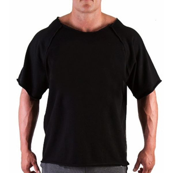 Herren T-Shirts Männer lässig Batwing Rag Hemd O-Neck Cotton T-Shirt Männlich Fasess Fitnessstudio tragen atmungsaktive Bodybuilding Training Muskel-T-Shirt Top 230508