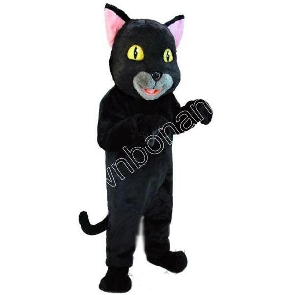 Costumi Vendite calde Costumi mascotte gatto nero Personaggio dei cartoni animati Vestito Vestito Natale Festa all'aperto Vestito Formato adulto Pubblicità promozionale Clo