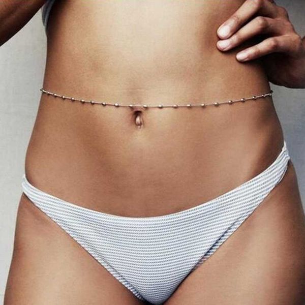 Bauchketten Sexy Körperschmuck Strass Tennis Taille Kette für Frauen Strand Charme Bikini Bauchkette Einfache Taille Kette Gürtel Großhandel Z0508