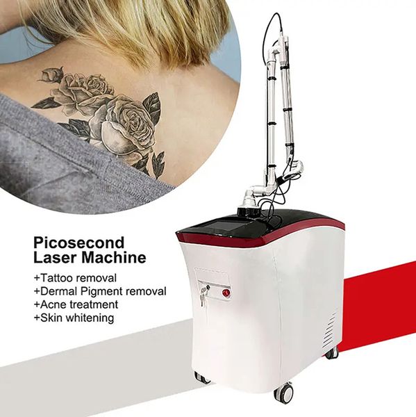 Professionelle Hautlaser-Pikosekunden-Q-Schalter-ND-YAG-Laser-Tattooentfernungsmaschine 755 nm, 1064 nm, 532 nm, 1320 nm, Ance-Behandlung, Hautverjüngungsmaschine, CE-geprüft