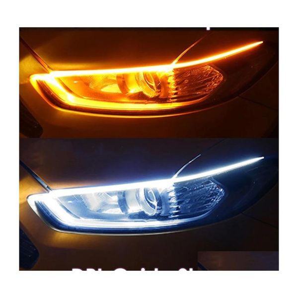 Andere Autolichter Licht 2Pcs Led Tagfahrlicht Styling Dynamischer Streamer Flow Amber Blub Blinker Warnung Lenkung Nebeltag La Dhgfi