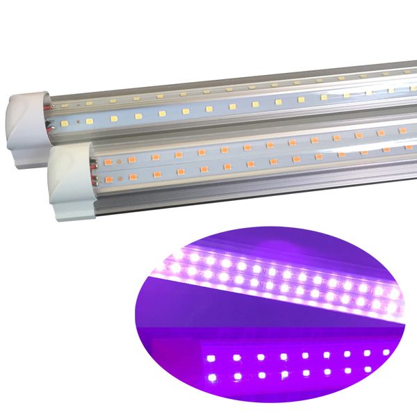 T8 LED UV 390NM 395NM 400NM 405NM Tubo 8ft 6ft 5ft 4ft 3ft 2ft 1ft 10-80W AC85-265V Luci integrate 2835SMD Lampada Blubs Disinfezione ultravioletta Germe crestech168