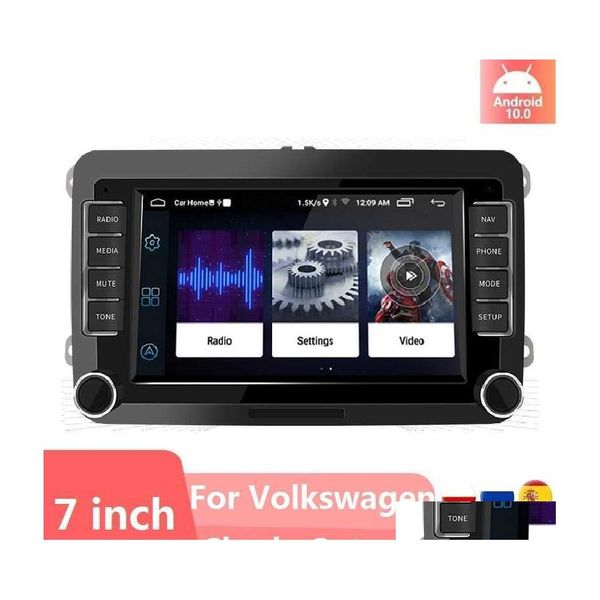 Ricevitore stereo Car Audio 2Din Android10.0 per Vw//Golf/Passat/Touran/Skoda/Octavia//Seat Mtimedia Player Gps Carradio Drop Delivery Dhomk