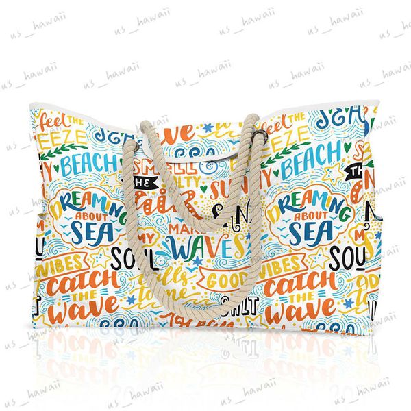 Abendtaschen Oxford Tuch Strandtasche Sommer Große Kapazität Picknick Umhängetaschen Gestreifte Wasserdichte Reise Hanfseil Einkaufstasche Kleinigkeiten Packs T230508