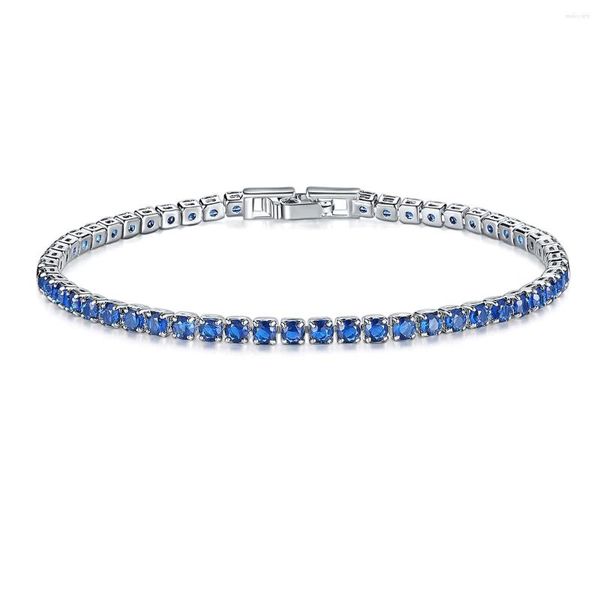 Bracelets de charme Cadeia de tênis de 3 mm para mulheres moda pequeno zircão cúbico Cristal de ouro rosa colorido festas de casamento jóias de presente