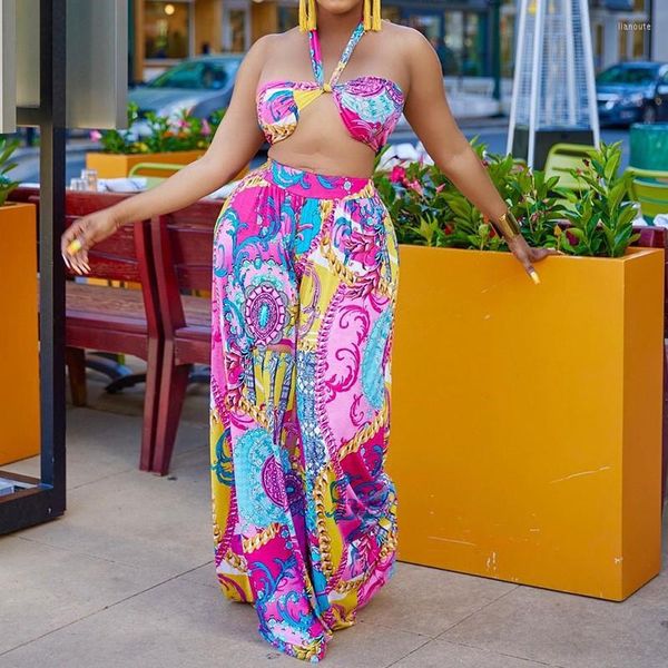 Ethnische Kleidung Zweiteiler Frauen Sets Sommer Dashiki African Sexy Tops und Rock mit elastischer Taille Passendes Set Loose Long Street 2023