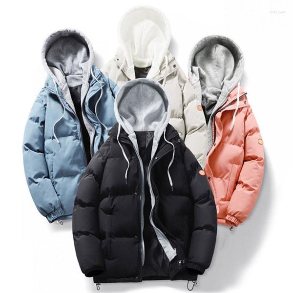 Jackets masculinos 2023 Autumn Winter Men Men Hooded Parkas espessando tendência solta de alta qualidade Jaqueta parka cenas de algodão