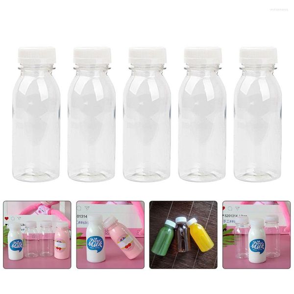 Bottiglie di stoccaggio 12 pezzi Contenitore trasparente Yogurt Coperchi riutilizzabili Bottiglia vuota in plastica Bevanda per frullato