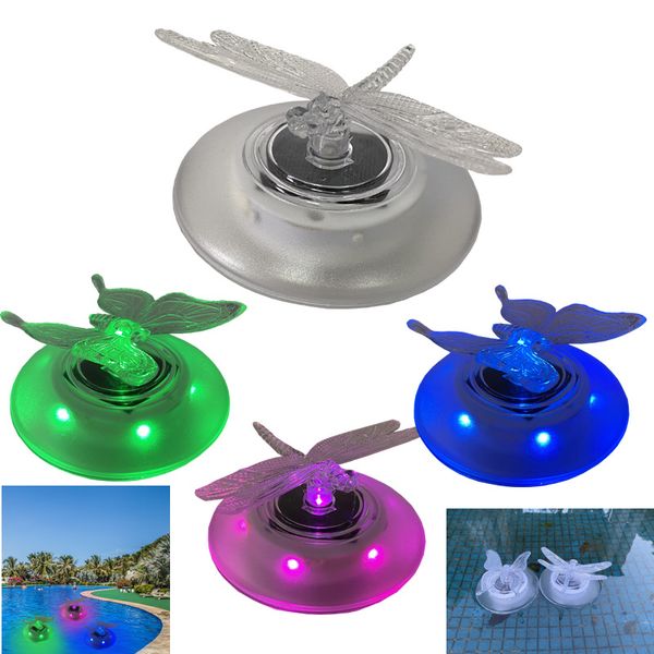 LED Solar Floating Pool Lights, IP55 wasserdichte Lampe, Schmetterlingslibelle verknüpfbarer RGB-Farbwechsel für Partydekoration, Schwimmbad, Strand, Garten, Hinterhofrasen RGB