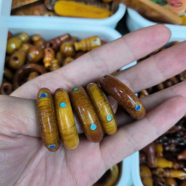 Gruppe schellt 20pcs/lot tibetische Yak-Knochen-Ring-Männer und Frauen-Großverkauf eingelegt mit verschiedenen Edelstein-hängenden Retro- ethnischen Art-Zusätzen