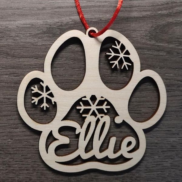 Weihnachtsschmuck Personalisierte Christbaumkugel Geschenkanhänger Custom Dog Ornament Holzkugel mit NameWeihnachten