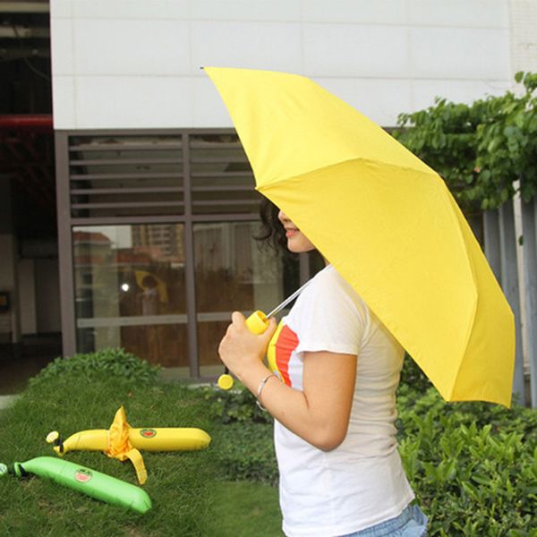 Rain Gear Banana Niedlicher Regenschirm kann als Neuheit verwendet werden Kindergeschenk Schutz Winddichter Taschenschirm Geschenk 230508