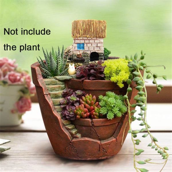 Pflanztöpfe 1PC Garten Himmel Sukkulente Haus Kräuterpflanzer Micro Landschaft Blumentöpfe Korb Trog Box Gartentöpfe Bett Büro Home Deco 230508