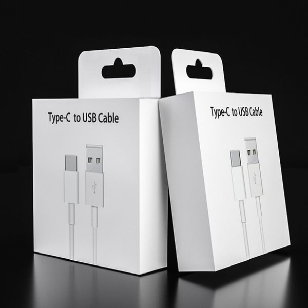 1m 3ft 2m 6ft weiße Typ C USB-C-Kabel Mikro 5Pin Kabelkabel für Samsung Galaxy S10 S8 Note 2 4 10 S20 S23 HTC Huawei mit Einzelhandelsbox