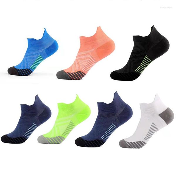 Meias masculinas 2pairs Sport tornozelo sem show homens color brilhante malha respirável desodorante invisível corrida ao ar livre