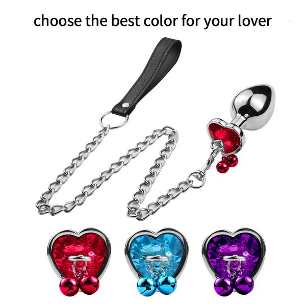 Anal Toys Metal Plug Anal Touch Smooth Butt Plug BDSM BED ânus Dilator especulum com sinos brinquedos sexuais de diamante para homens mulheres casais gay 230508