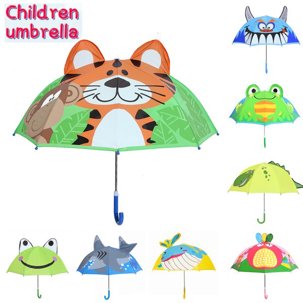 Rain Shand Children Boy Long Umbrella para meninos meninas desenho animado dinossauro guarda -chuva bebê parasol infantil guarda -chuva 230508