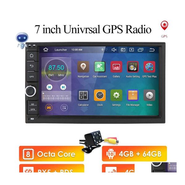 AUDIO DE AUDIO DE CARRO 7 Android 10.0 Octa Core 4G RAM 64G ROM DOUBLE 2 DIN PARA NISSAN O ESTÉRIO GPS NAVEGIAÇÃO Rádio Mtimedia Drop Delt Mobil Dhqjq