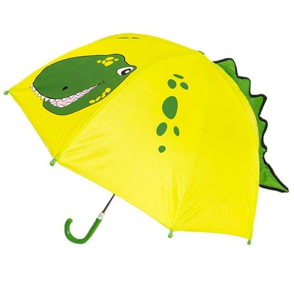 Rain Gear Ombrello per bambini Ragazzi Ragazze Cartone animato con orecchie di animali / Ombrello dinosauro Principessa personalizzata Manico lungo Luce sicura portatile 230508