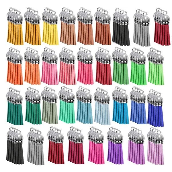 Anahtarlıklar Landards 140pcs Tassel Keychain DIY deri kolyeler için toplu set Anahtarlık Akrilik Mücevher Aksesuarları 230506