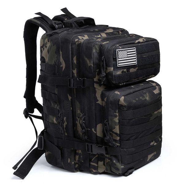 Pacotes de mochila 50L Camuflagem Backpack Menp Men Milled Tactical Bags Tactical Assault Molle Backpack Hunting Trekking Rucksack Bug à prova d'água Bag P230508