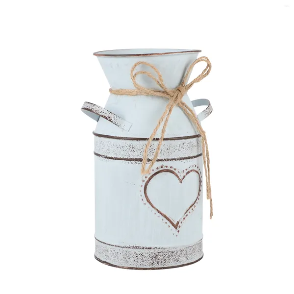 Confezione regalo Composizione floreale a forma di cuore Decorazioni per la casa vintage Vaso brocca in metallo