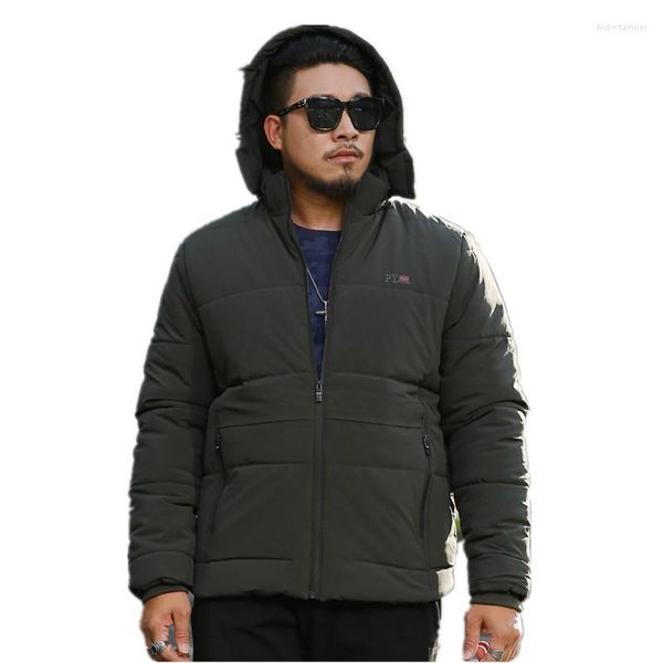 Casaco de jaqueta de inverno masculino 8xl de tamanho gordo forma de corpo quente grossa grossa grande casual com capuz casual