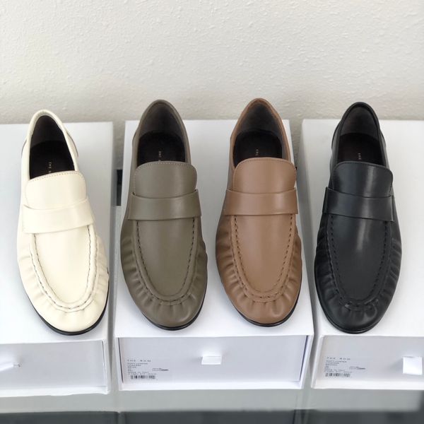 Sıra Yumuşak Loafers Gerçek Orijinal Deri Artisanal-Yapılmış Sıra Loafer Panel Mat Buzağı Deri Doğal Pileling Efekt El boyaması deri taban nadir