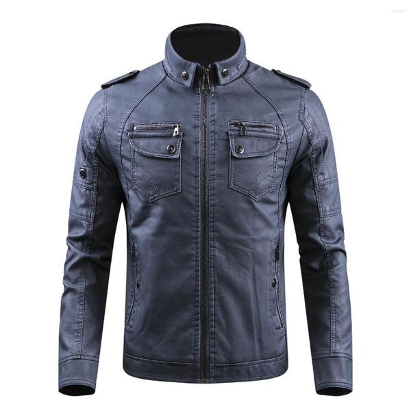 Dropship in pelle da uomo Abbigliamento uomo Cappotto invernale Giacca da moto spessa Shearling Marrone Nero Blu 4XL Giacche di alta qualità