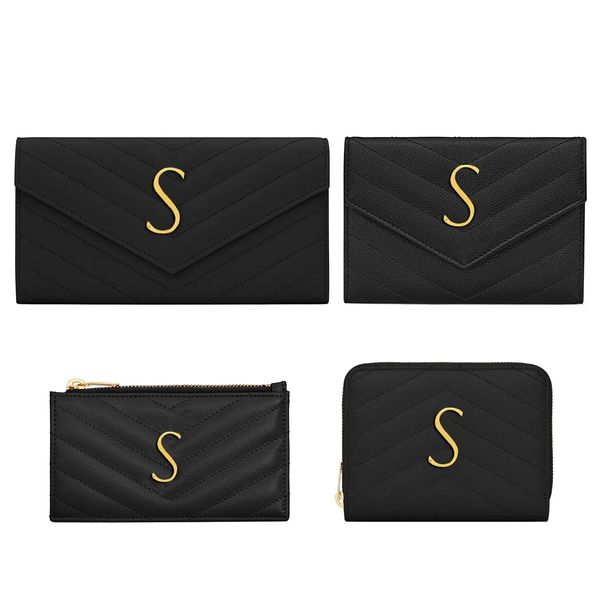 Caviar Corpo Cruzado Notas Totes Clutch Bags Chave Carteiras Luxos Designer Titulares de Cartão Bolsa de Mão Feminina Couro Genuíno Moedas Moedas Moda Masculina Credito Bolsas de Ombro