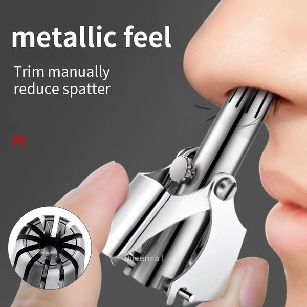 Naso Capelli Ear Trimmer Per Gli Uomini In Acciaio Inox Manuale Lavabile Portatile Tondeuse Nez rimozione dei capelli Naso Vibrissa Rasoio Rasoio