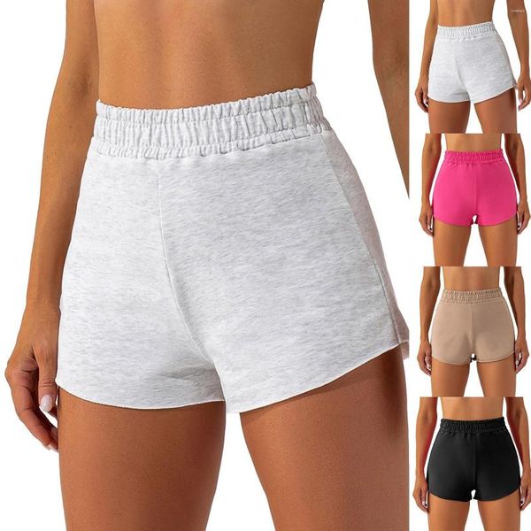 Shorts femininos esportes femininos lixo de fitness de cintura curta Butight algodão yoga calça de ciclismo de ciclismo de ginástica para mujeres