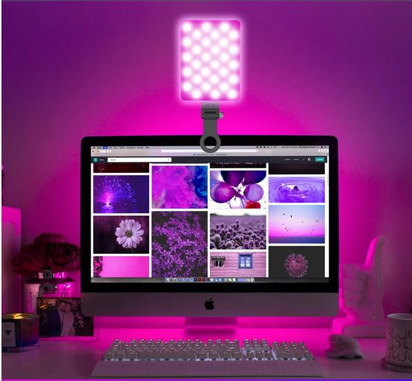 Светодиодный заливка регулируемой USB Power RGB Цветная светодиодная лампа Live Streaming Led Light Kit с зажимом