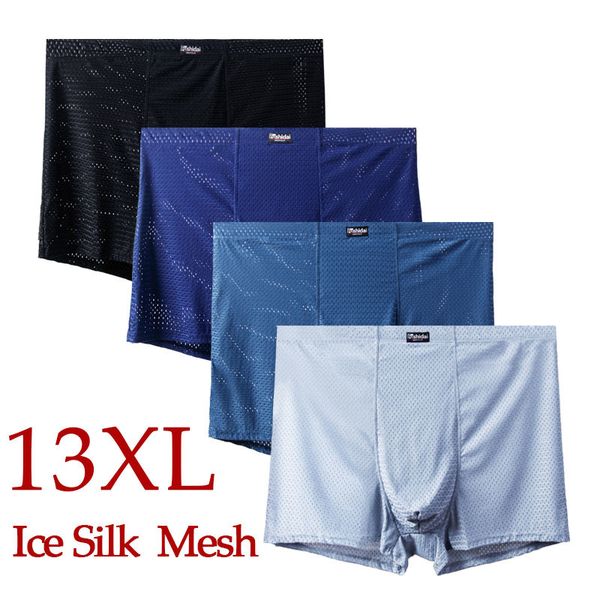 UNDUPTS 13XL-3XL örgü deliği 4pcs erkekler boksör iç çamaşırı boksör şort erkekler seks iç çamaşırı insan iç çamaşırı ışık yumuşak dayanıklı orta nefes alabilen 230508