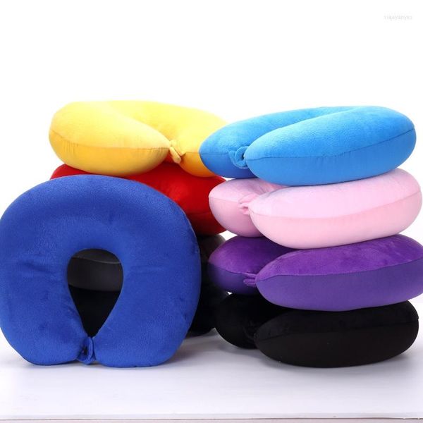 Pillow Multi funcional partículas de espuma estão propensas a memória ao ar livre no pescoço confortável em forma de U Travel