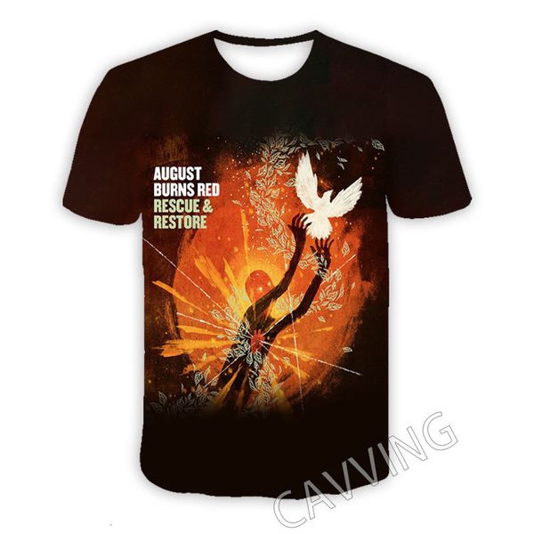 T-shirt da uomo CAVVING Stampato in 3D August Burns Red Rock T-shirt casual T-shirt Hip Hop Stili Harajuku Top Abbigliamento per uomo / donna T01 230508