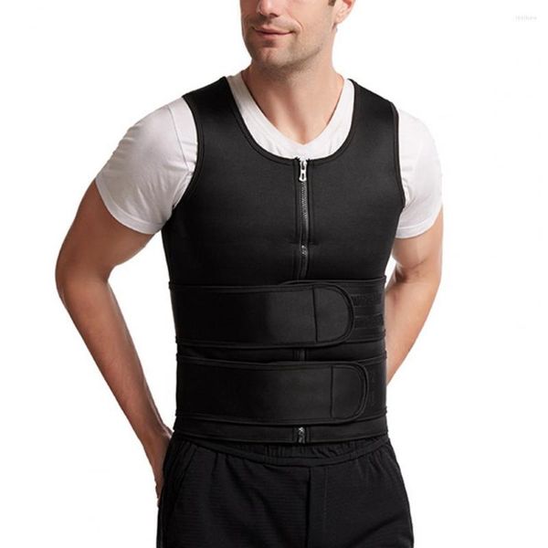 Canotte da uomo Eccellente chiusura con nastro di compressione Camicia Cintura Assorbimento del sudore Top sportivo da uomo Abbigliamento senza maniche