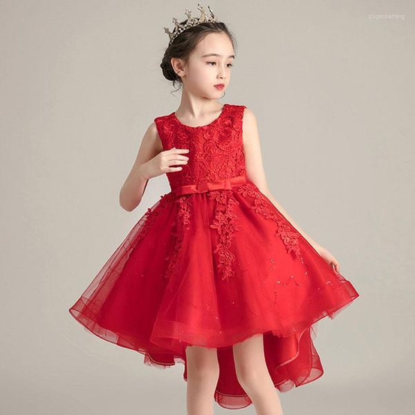 Abiti da ragazza Vintage Girls Dress Tail Elegante Anno Bambini Sera Festa di nozze Formale Abito da ballo principessa per 10 11 12 13 anni